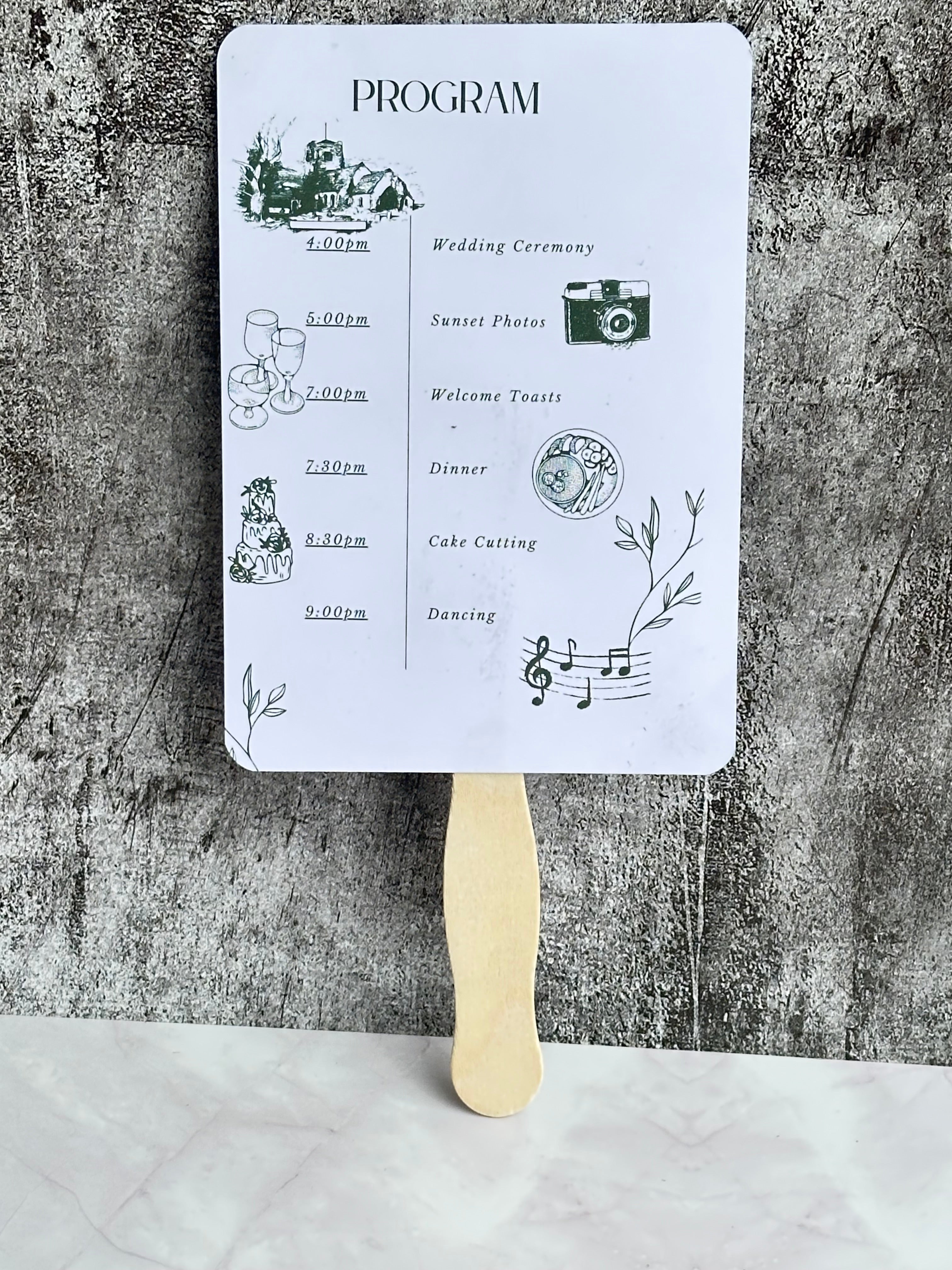 Wedding Fan Programs | Custom Printed Double-Sided Event Fans South Africa