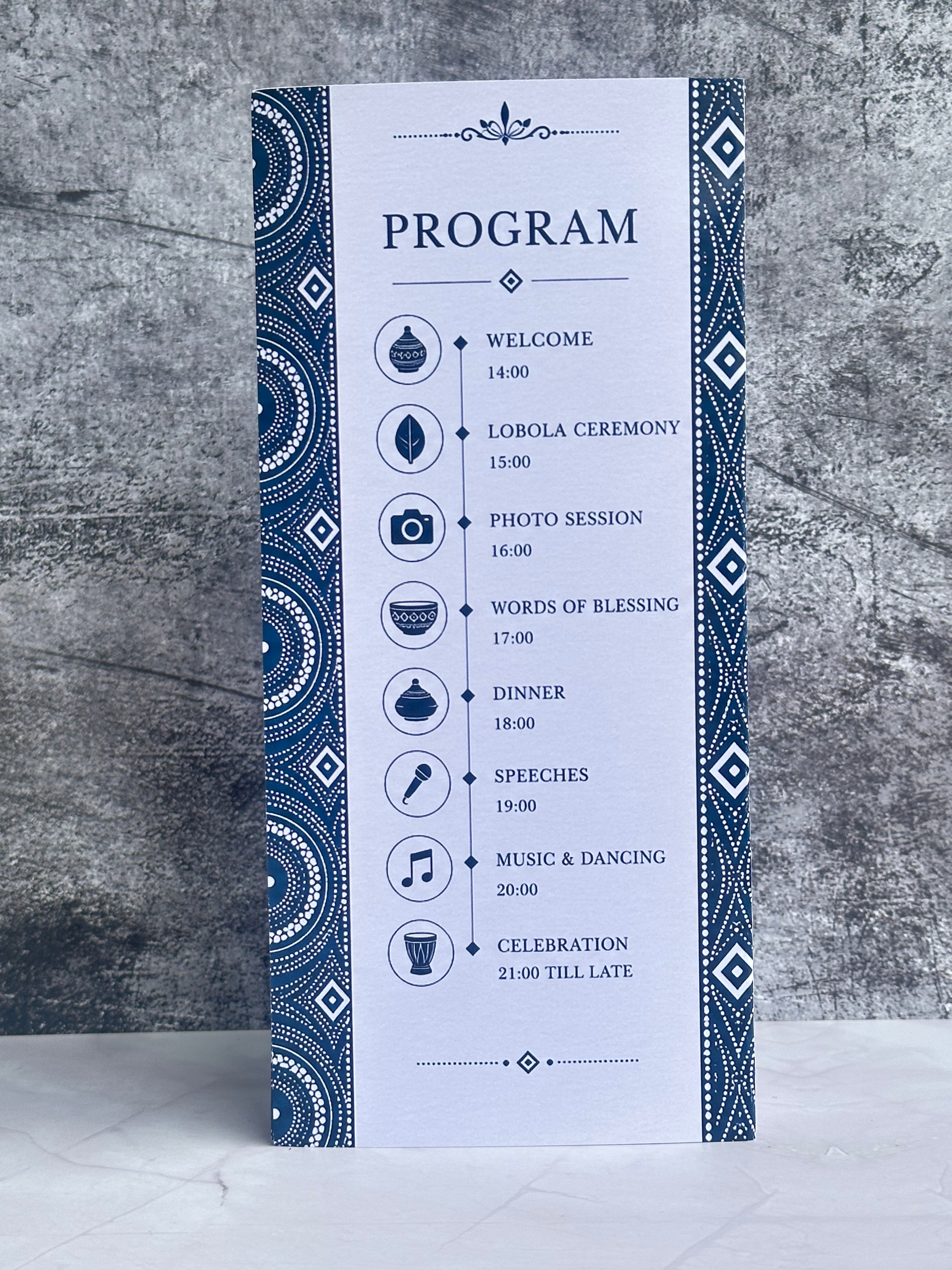 Personalised Wedding & Event Programs – Custom Printed Ceremony & Reception Menus