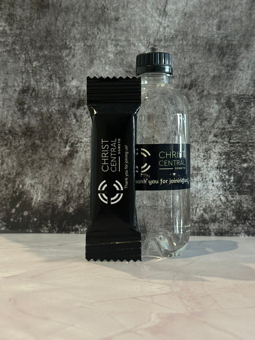 Branded Water and Personalised Chocolate Gift Set