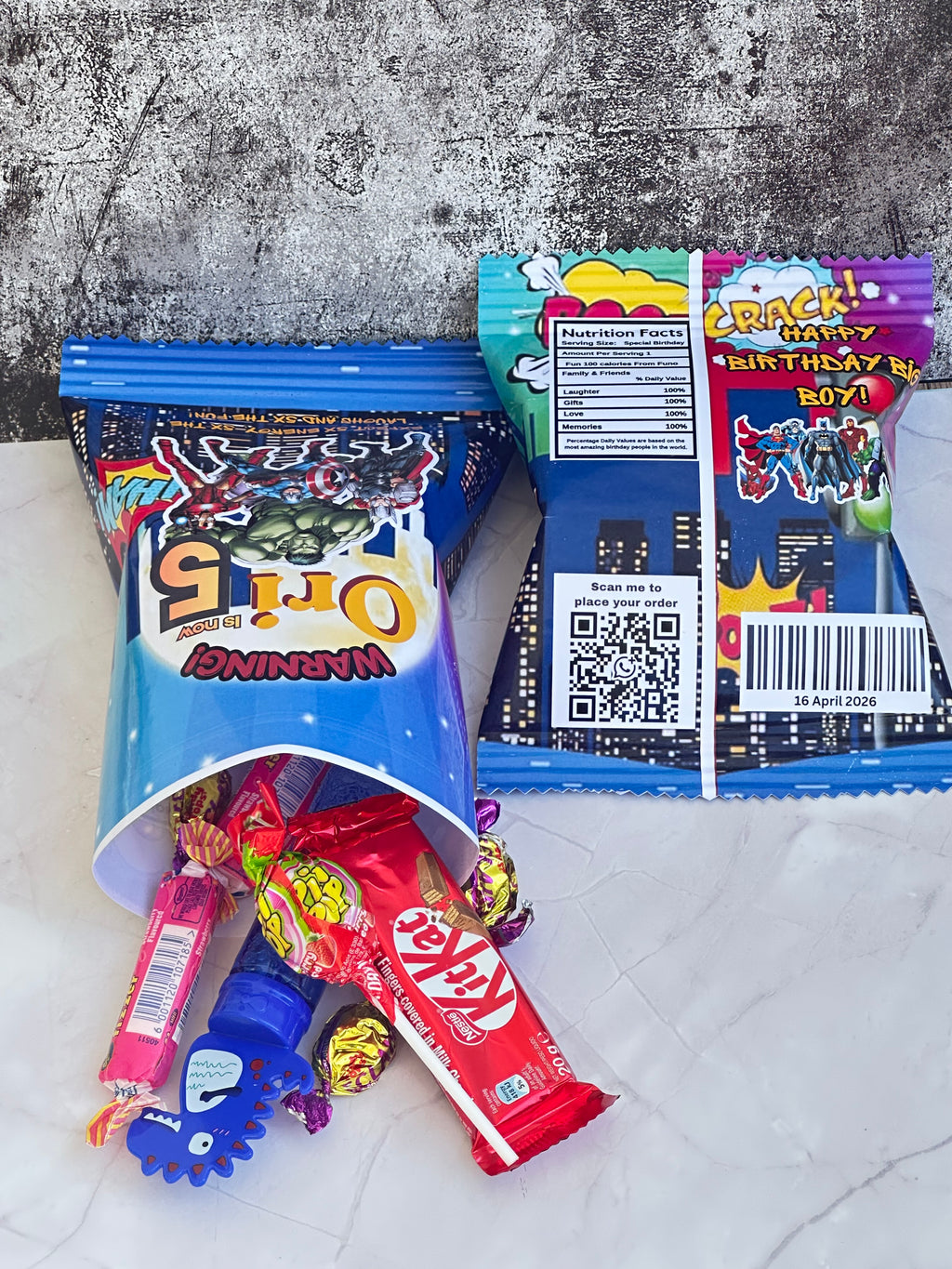 Personalised Lucky Packets – Filled Custom theme Kids Party Treats