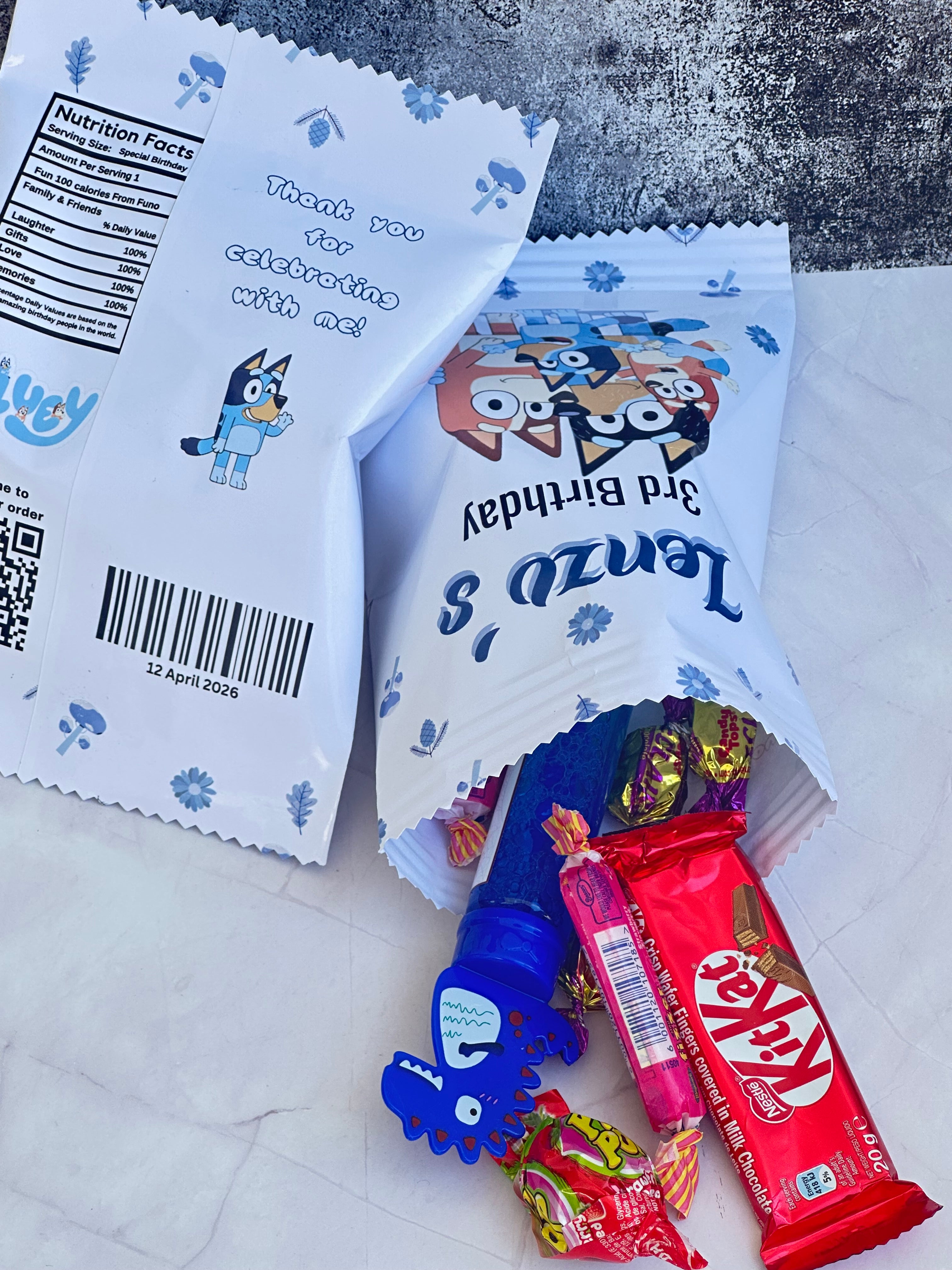 Personalised Lucky Packets – Filled Custom theme Kids Party Treats
