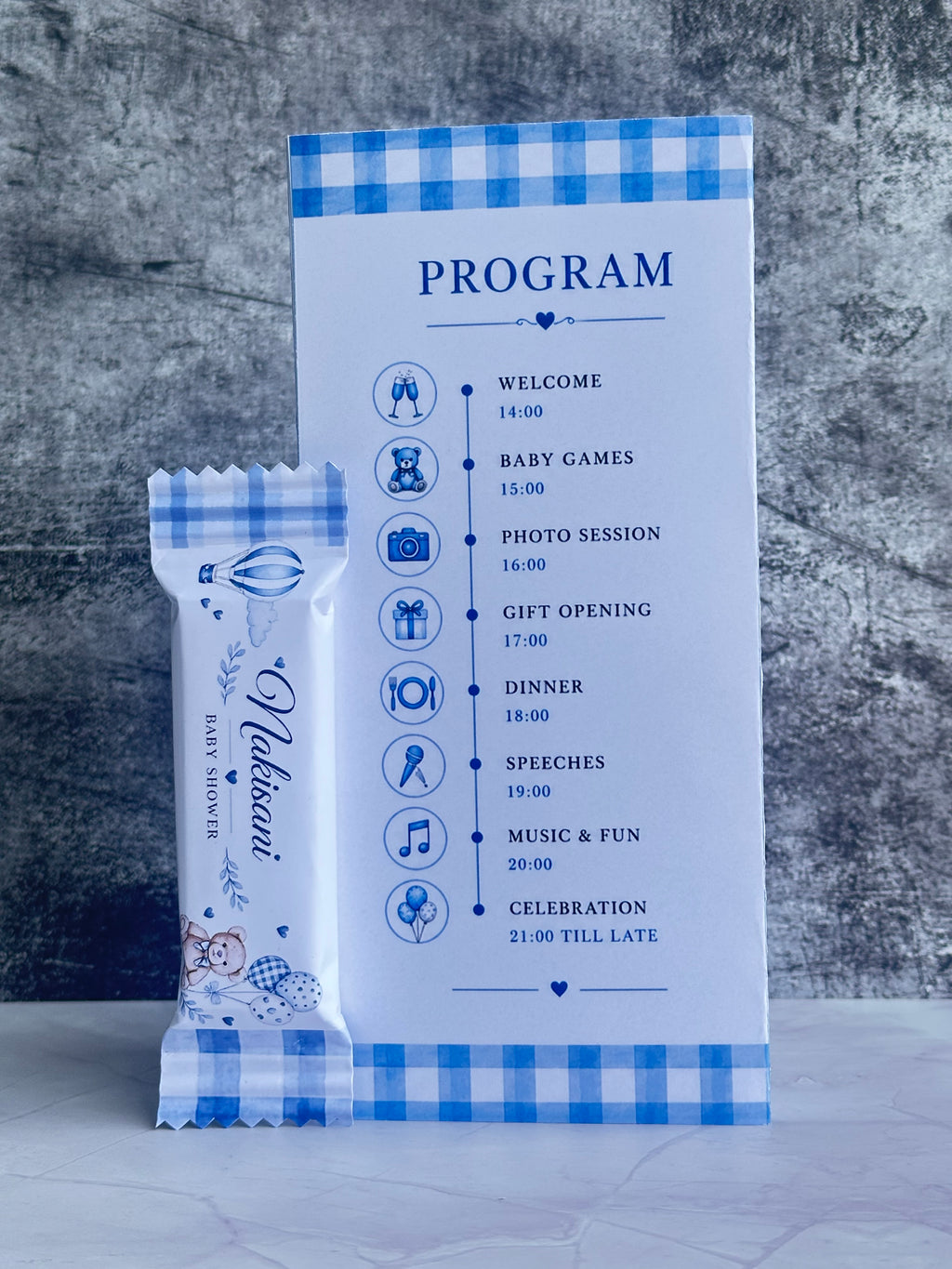 EVENT / WEDDING PROGRAM & PERSONALISED CHOCOLATE SET