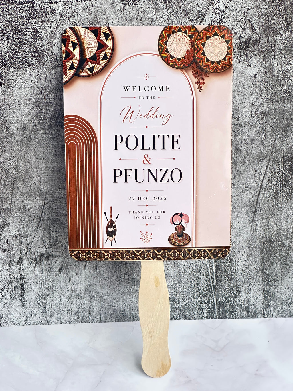 Wedding Fan Programs | Custom Printed Double-Sided Event Fans South Africa