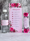 Branded water, wedding program & personalised chocolate set