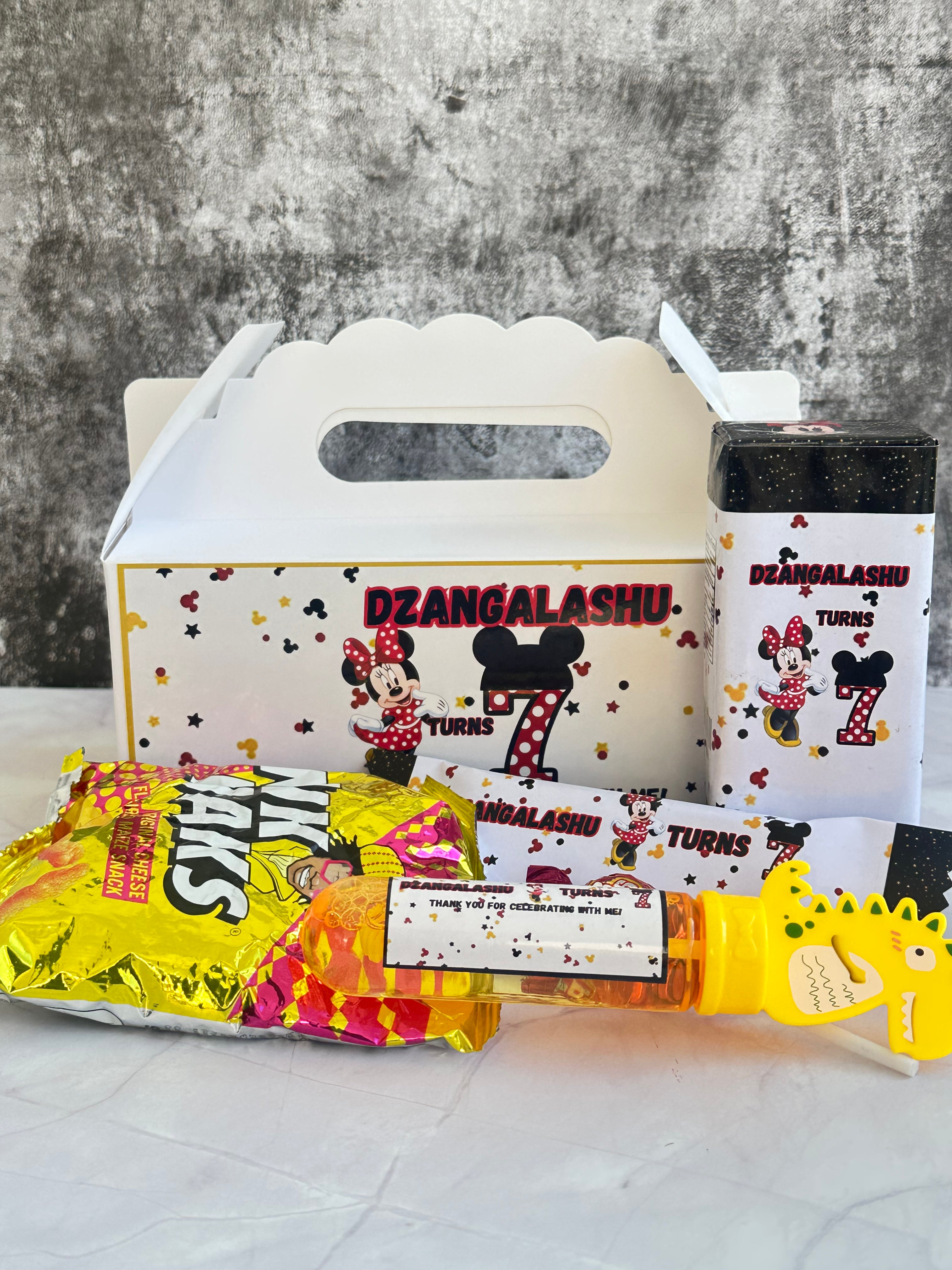Personalised Filled Party Boxes – Custom Kids Party Favour Boxes with Treats & Toys
