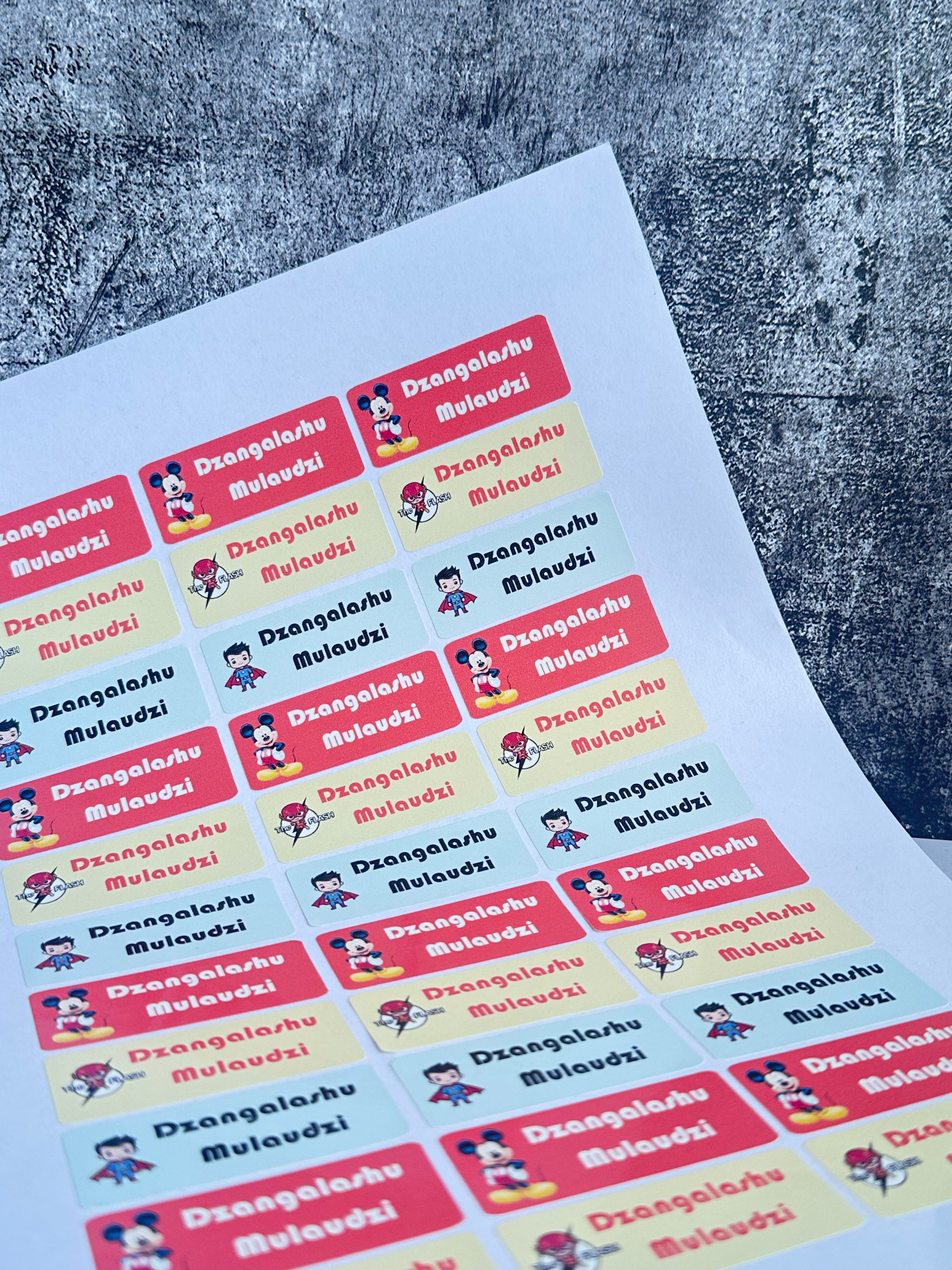 Personalised Name Stickers for School – Waterproof Labels (33 Pack)